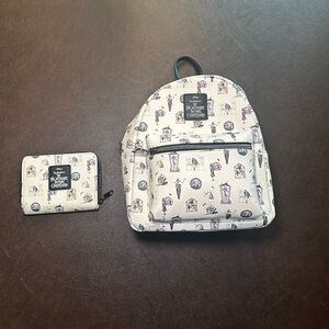 Disney Nightmare Before Christmas Mini Backpack and Wallet Set - White and Black